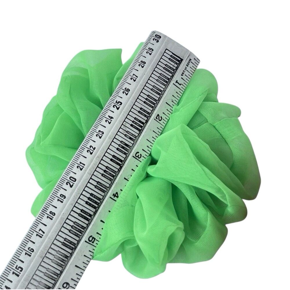 New Chiffon Scrunchie Hair Tie XLarge Green - Picture 3 of 7